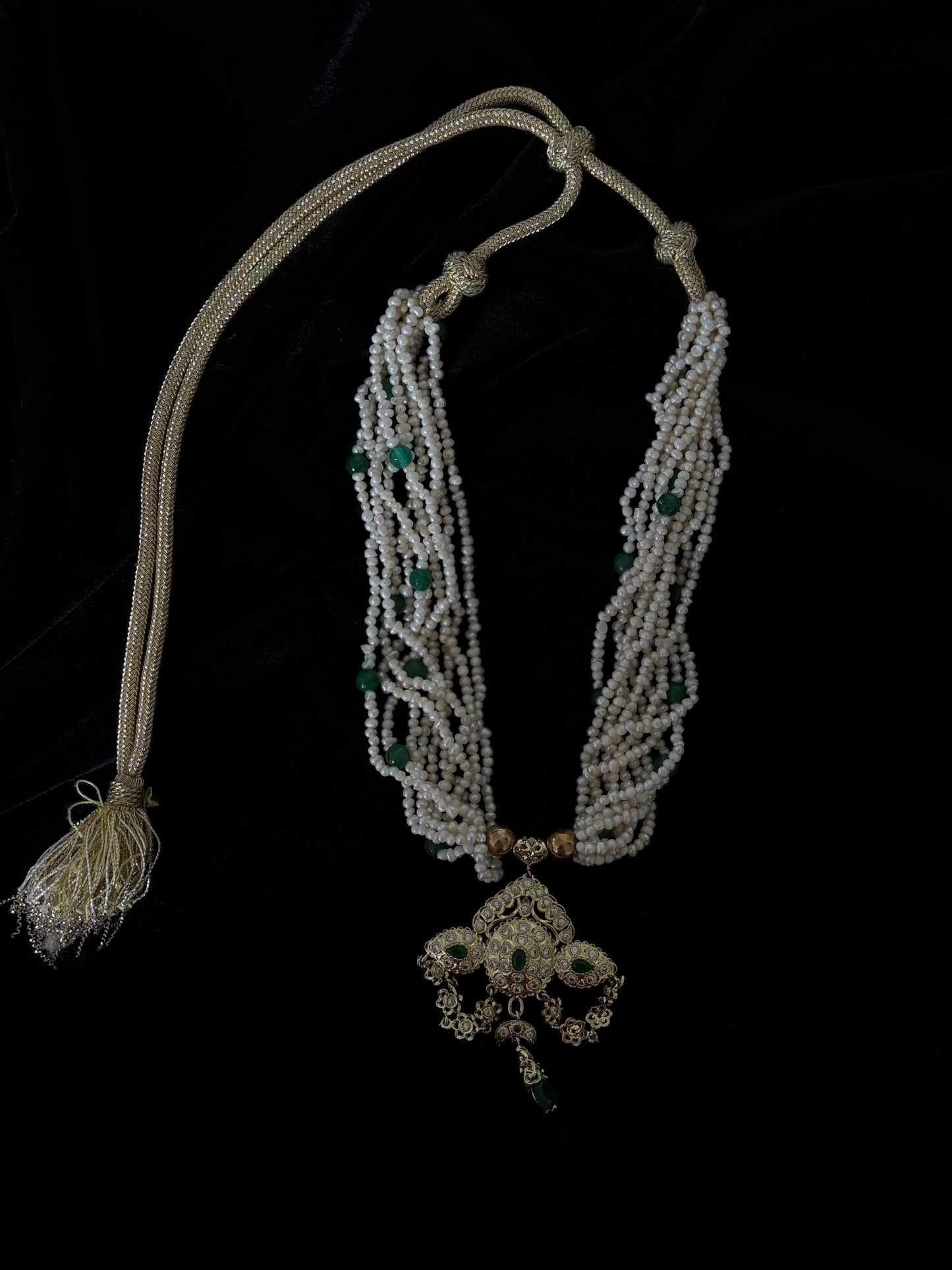 Beldi Emerald Pearl Necklace