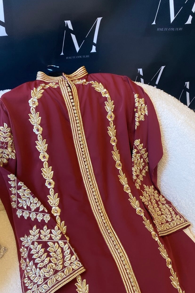 Caftan Tarz in Bordeaux Red