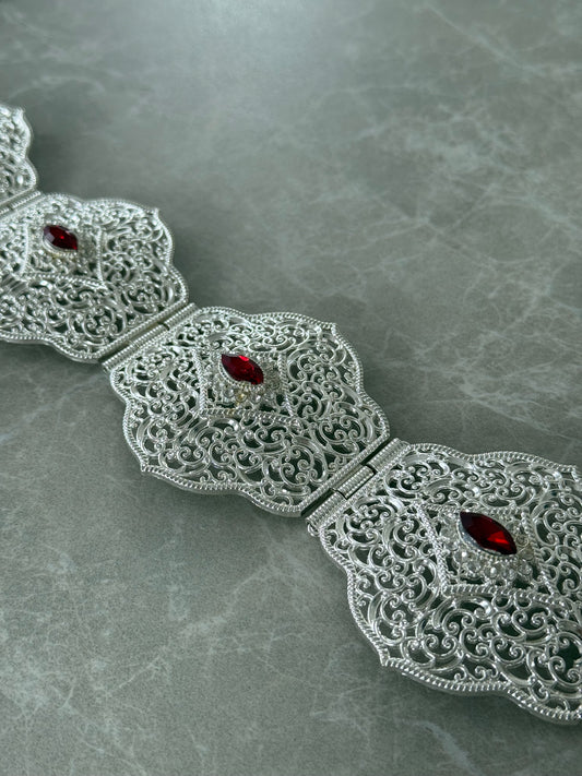 Mdamma Silver Red Stones