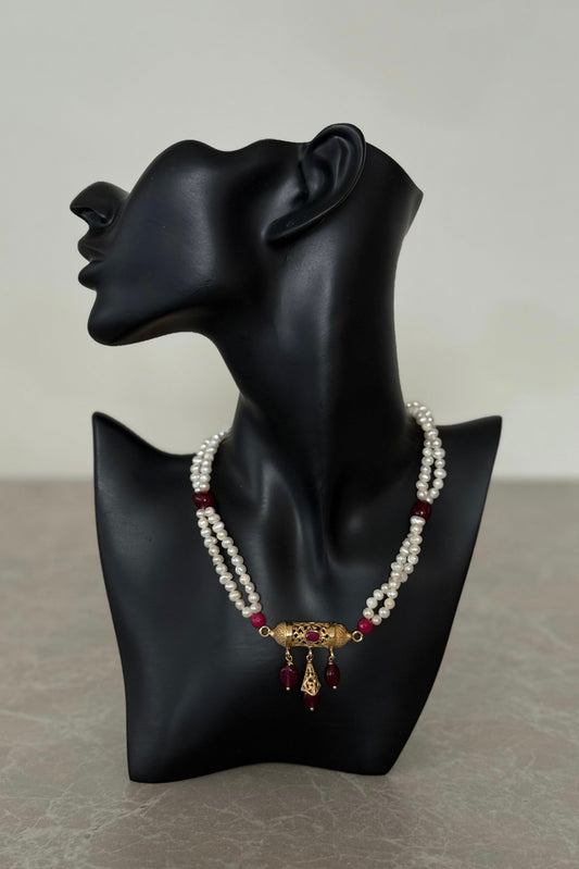 Beldi Pearl Rose Necklace
