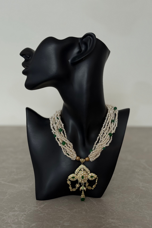 Beldi Emerald Pearl Necklace