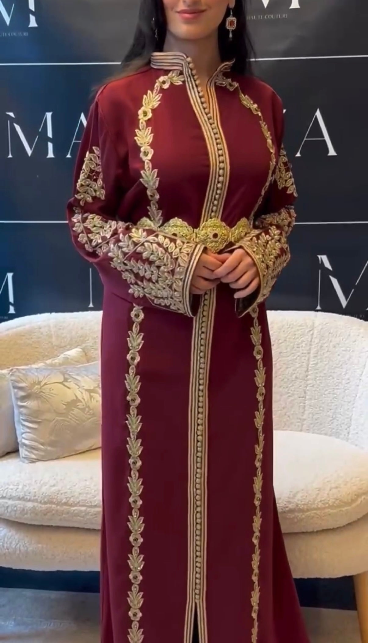 Caftan Tarz in Bordeaux Red